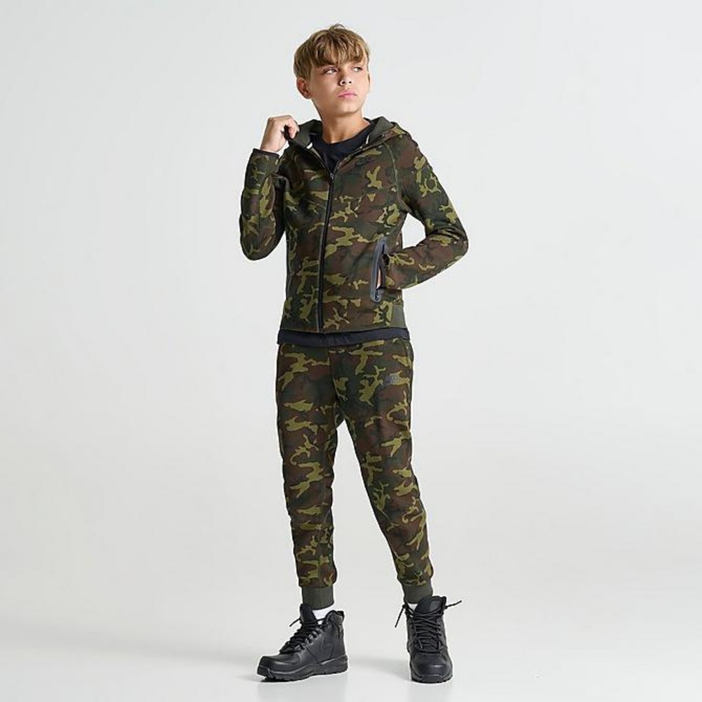 Nike Boys Camo Hoodie & Jogger Set - Green, Brown, Black